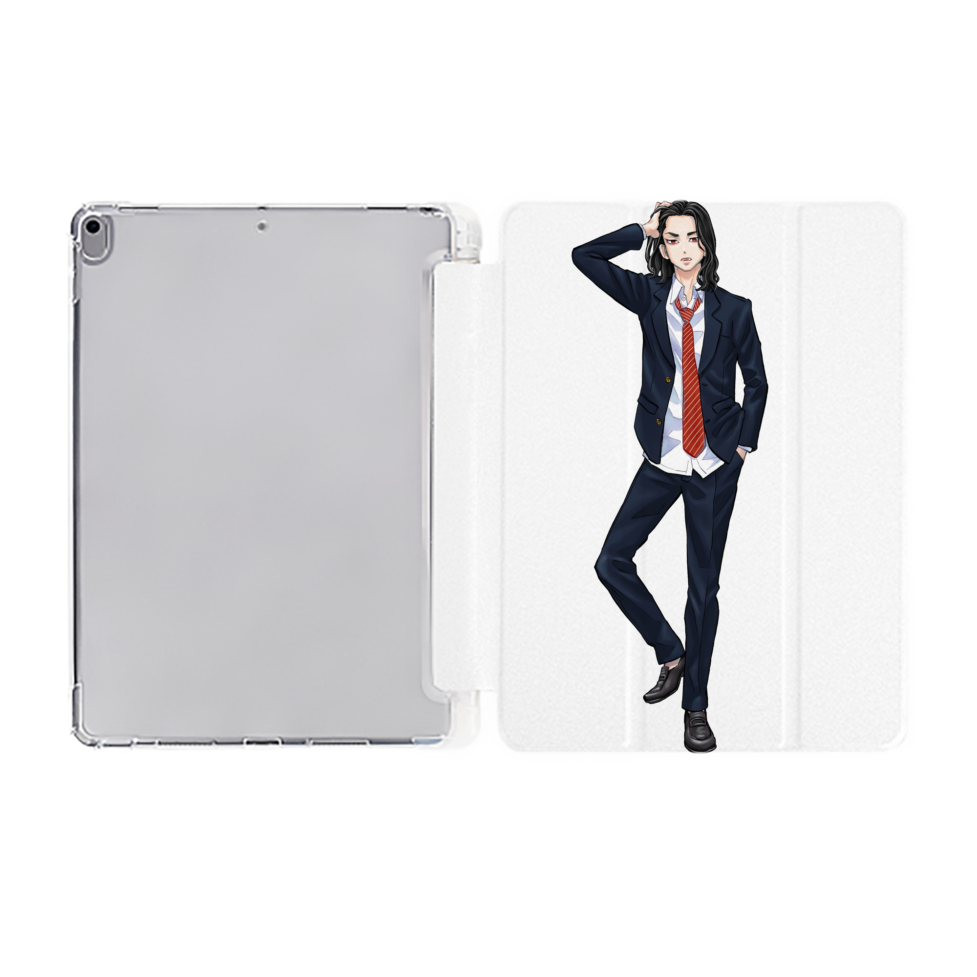 （画像用） 東京リベンジャーズ Tokyo Revengers IPad ケース ペン収納付き 三つ折りスタンド PUレザー×シリコン 対応機種9.5/10.5/10.9インチ